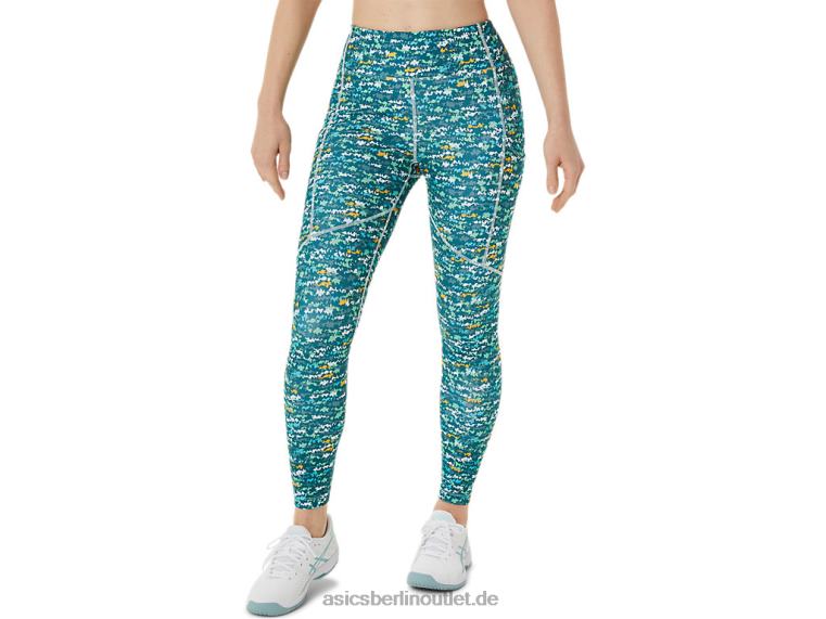Neue Strong 92 bedruckte Tight für Damen BL4N3029Asics Gebürstetes, beruhigendes Meer