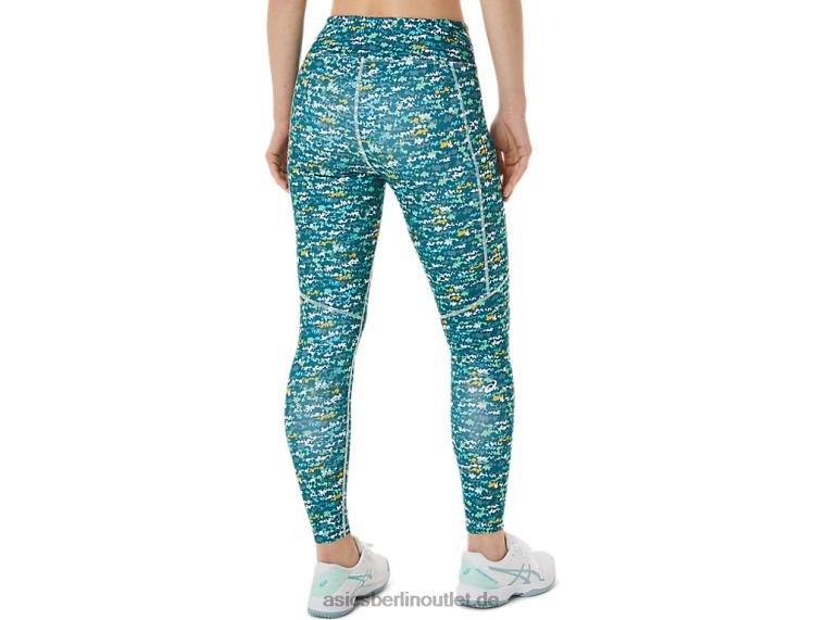 Neue Strong 92 bedruckte Tight für Damen BL4N3029Asics Gebürstetes, beruhigendes Meer
