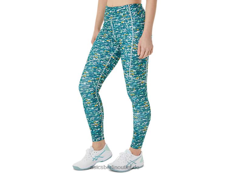 Neue Strong 92 bedruckte Tight für Damen BL4N3029Asics Gebürstetes, beruhigendes Meer