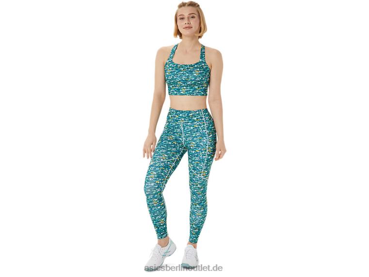 Neue Strong 92 bedruckte Tight für Damen BL4N3029Asics Gebürstetes, beruhigendes Meer