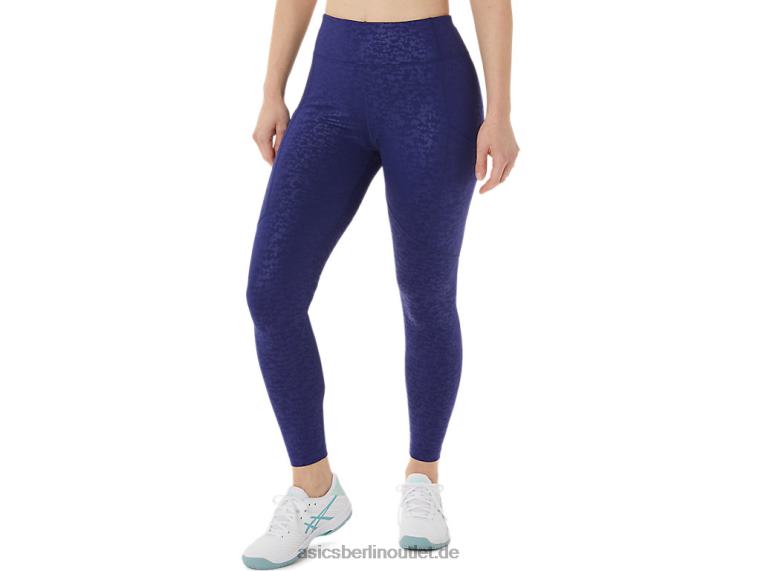Neue Strong 92 bedruckte Tight für Damen BL4N3034Asics Japan gebürstetes Prägungstauchblau