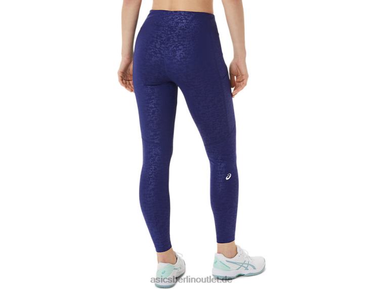 Neue Strong 92 bedruckte Tight für Damen BL4N3034Asics Japan gebürstetes Prägungstauchblau