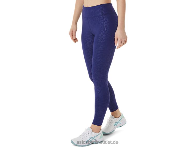 Neue Strong 92 bedruckte Tight für Damen BL4N3034Asics Japan gebürstetes Prägungstauchblau