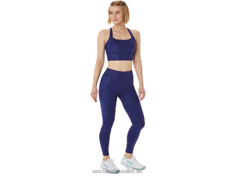 Neue Strong 92 bedruckte Tight für Damen BL4N3034Asics Japan gebürstetes Prägungstauchblau