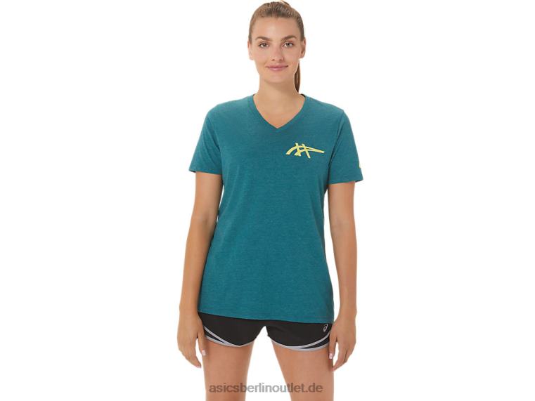 1977 Heritage Americana V-Ausschnitt für Damen BL4N2753Asics samtiges Kiefernheidekraut