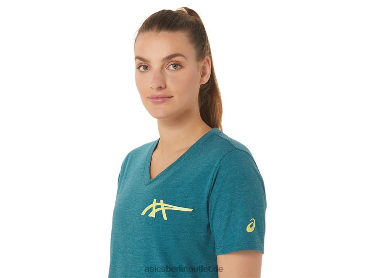 1977 Heritage Americana V-Ausschnitt für Damen BL4N2753Asics samtiges Kiefernheidekraut