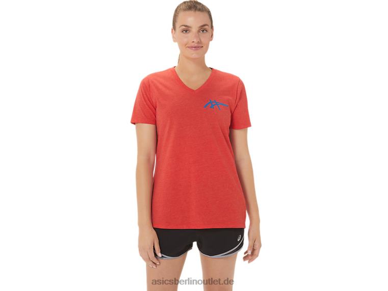 1977 Heritage Americana V-Ausschnitt für Damen BL4N2821Asics klassisches rotes Heidekraut
