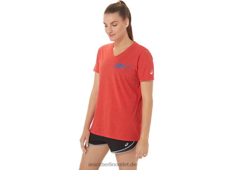 1977 Heritage Americana V-Ausschnitt für Damen BL4N2821Asics klassisches rotes Heidekraut
