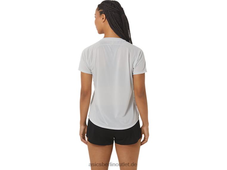 Damen-CJ-Line-Light-Kurzarmoberteil BL4N2329Asics Gletschergrau/Elektrorot