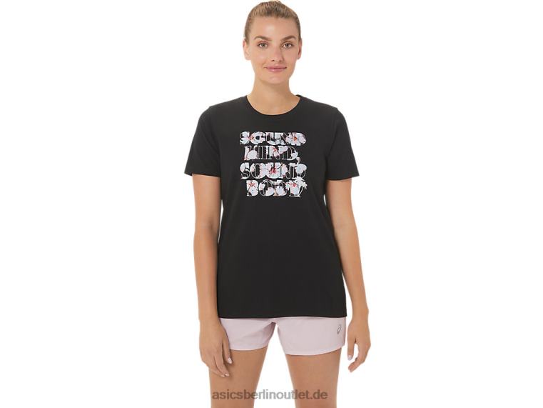 Damen-Crew mit Hibiskus-Slogan BL4N2751Asics Leistung schwarz
