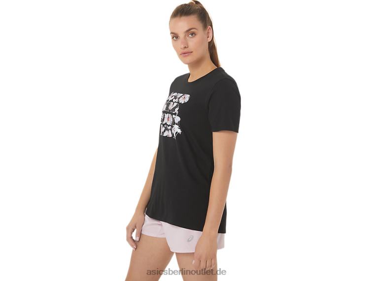 Damen-Crew mit Hibiskus-Slogan BL4N2751Asics Leistung schwarz