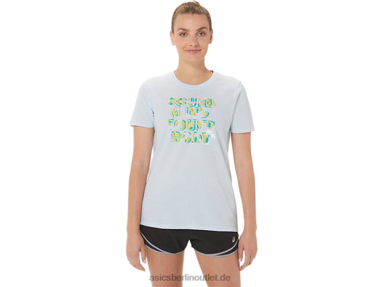 Damen-Crew mit Hibiskus-Slogan BL4N3063Asics weicher Himmel