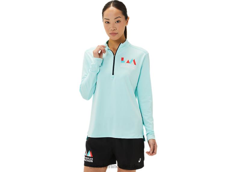 Damen-Fertigset mit halbem Reißverschluss BL4N3307Asics klares Blau/Französischblau