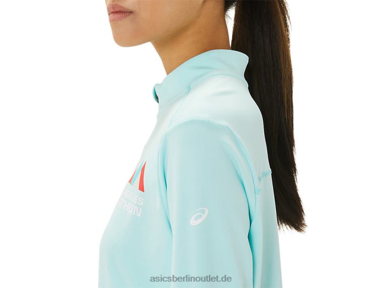 Damen-Fertigset mit halbem Reißverschluss BL4N3307Asics klares Blau/Französischblau
