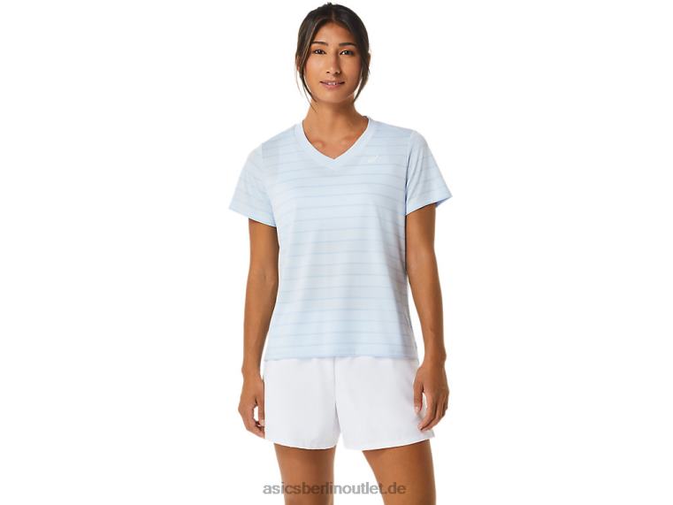 Damen-Kurzarmoberteil mit Court-Streifen BL4N2515Asics weicher Himmel