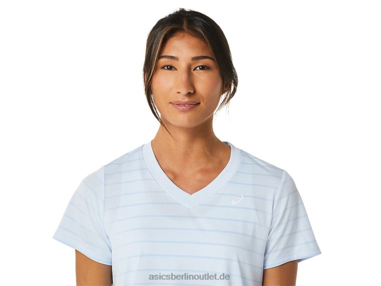 Damen-Kurzarmoberteil mit Court-Streifen BL4N2515Asics weicher Himmel