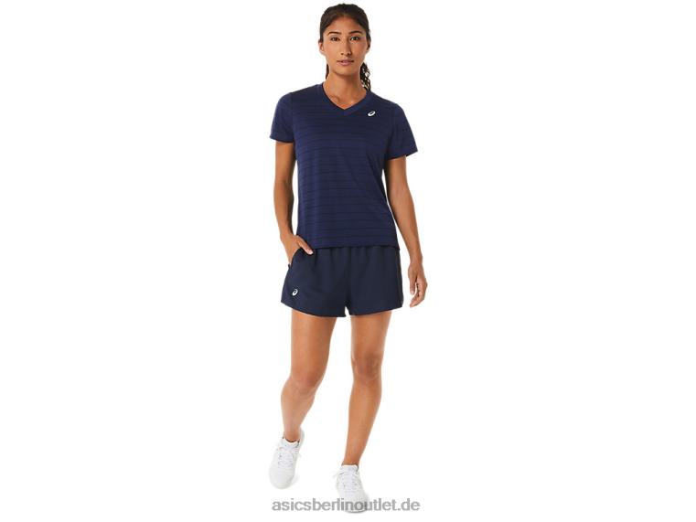Damen-Kurzarmoberteil mit Court-Streifen BL4N2550Asics Mitternacht