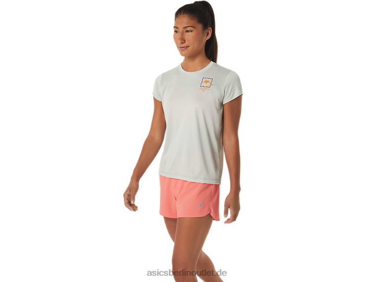 Damen-Kurzarmoberteil mit Fujitrail-Logo BL4N2510Asics leichter Salbei