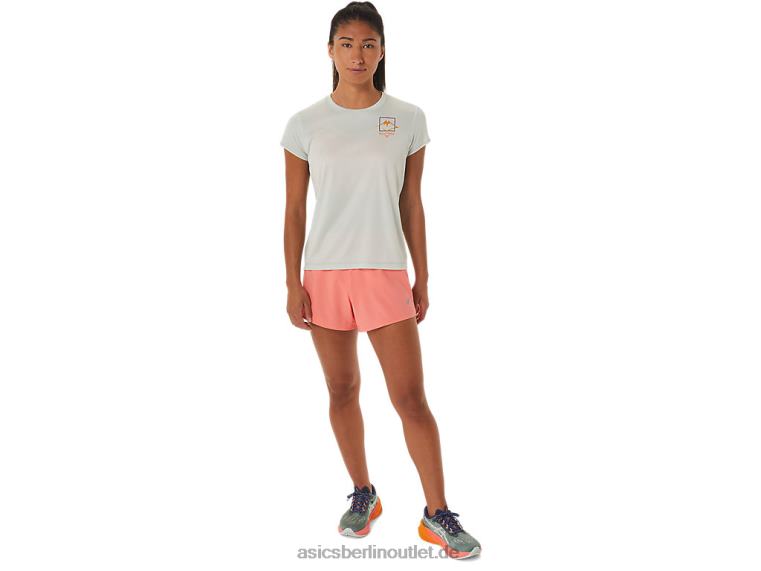 Damen-Kurzarmoberteil mit Fujitrail-Logo BL4N2510Asics leichter Salbei