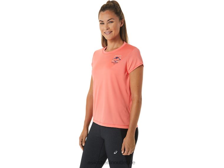 Damen-Kurzarmoberteil mit Fujitrail-Logo BL4N2563Asics Papaya