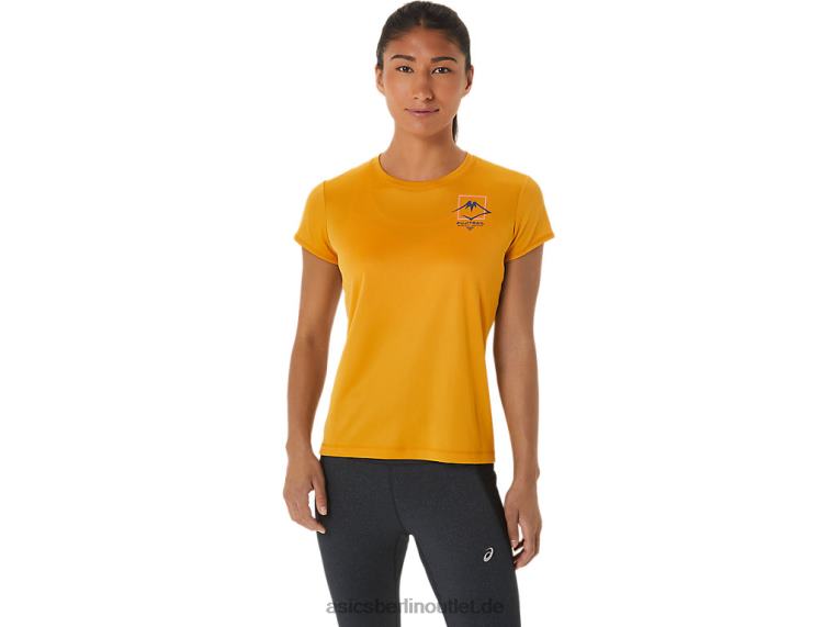 Damen-Kurzarmoberteil mit Fujitrail-Logo BL4N2565Asics Sandsturm