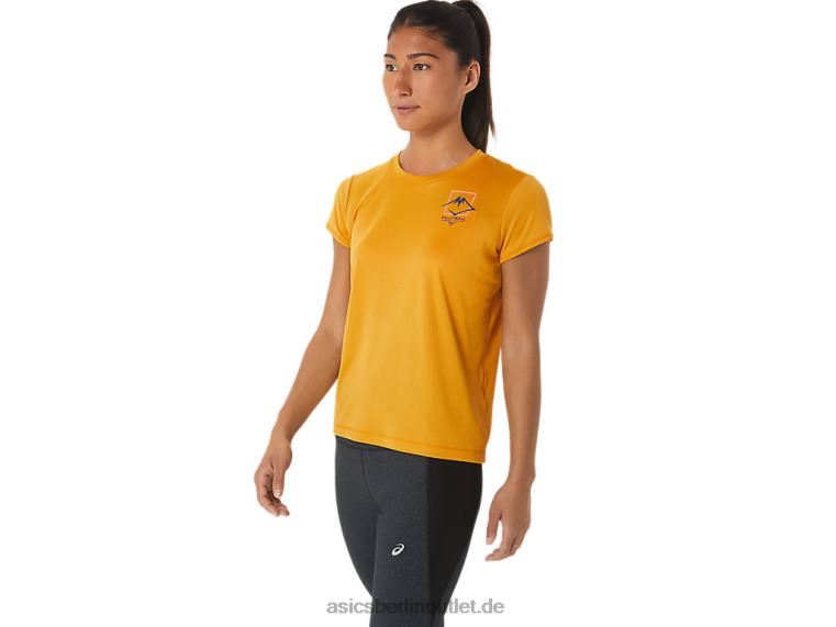 Damen-Kurzarmoberteil mit Fujitrail-Logo BL4N2565Asics Sandsturm