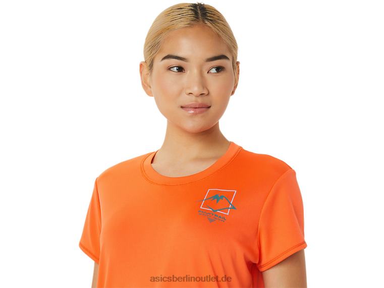 Damen-Kurzarmoberteil mit Fujitrail-Logo BL4N3075Asics Nova-Orange
