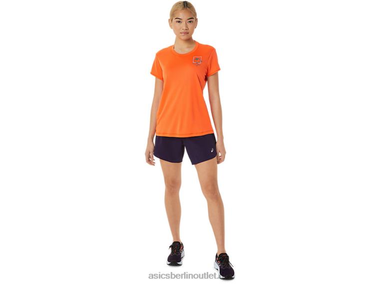 Damen-Kurzarmoberteil mit Fujitrail-Logo BL4N3075Asics Nova-Orange