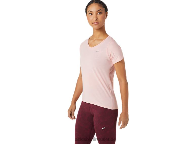 Damen-Kurzarmoberteil mit V-Ausschnitt BL4N2773Asics mattierte Rose