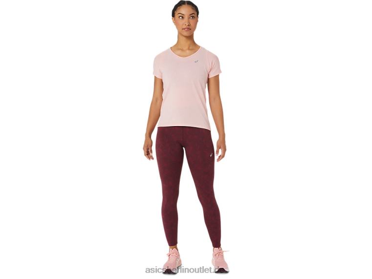 Damen-Kurzarmoberteil mit V-Ausschnitt BL4N2773Asics mattierte Rose
