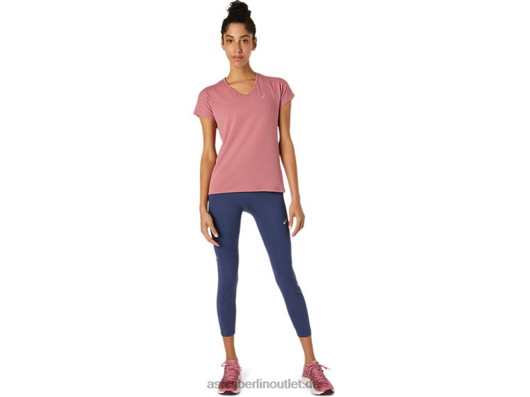 Damen-Kurzarmoberteil mit V-Ausschnitt BL4N3832Asics rauchige Rose