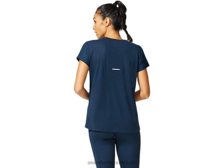 Damen-Kurzarmoberteil mit V-Ausschnitt BL4N4044Asics französisches Blau