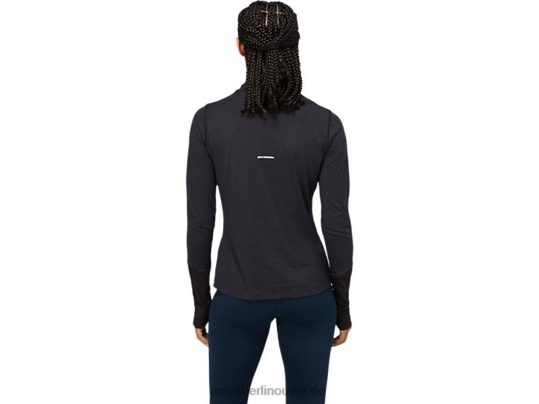 Damen-Langarmoberteil aus Wollripp BL4N3621Asics Performance-Schwarz/Graphitgrau