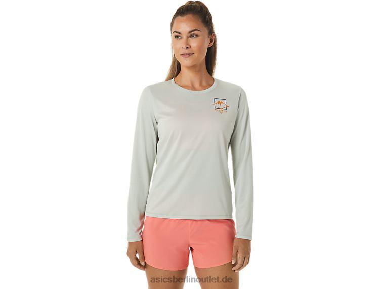 Damen-Langarmshirt mit Fujitrail-Logo BL4N2476Asics leichter Salbei