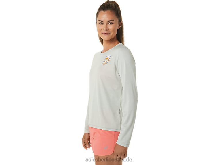 Damen-Langarmshirt mit Fujitrail-Logo BL4N2476Asics leichter Salbei
