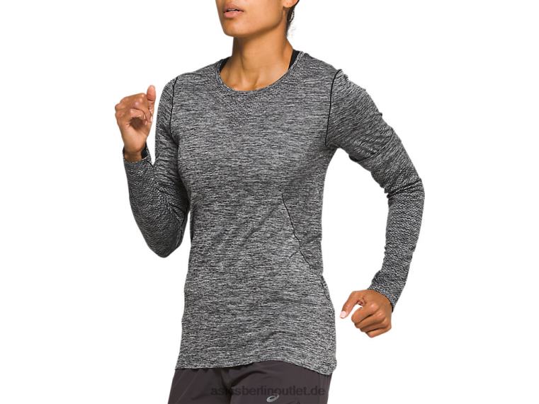 Damen-Langarmshirt ohne Naht BL4N4127Asics Leistung schwarz