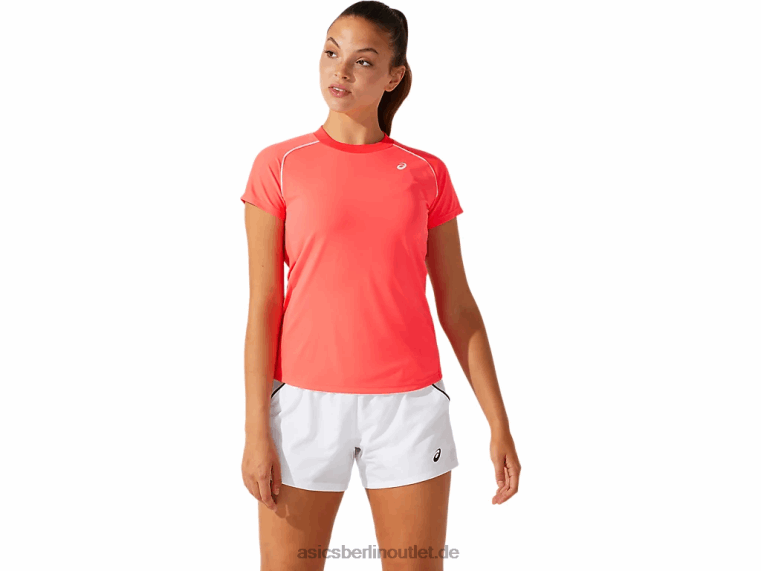 Damen-Paspel-T-Shirt BL4N3820Asics Diva Pink
