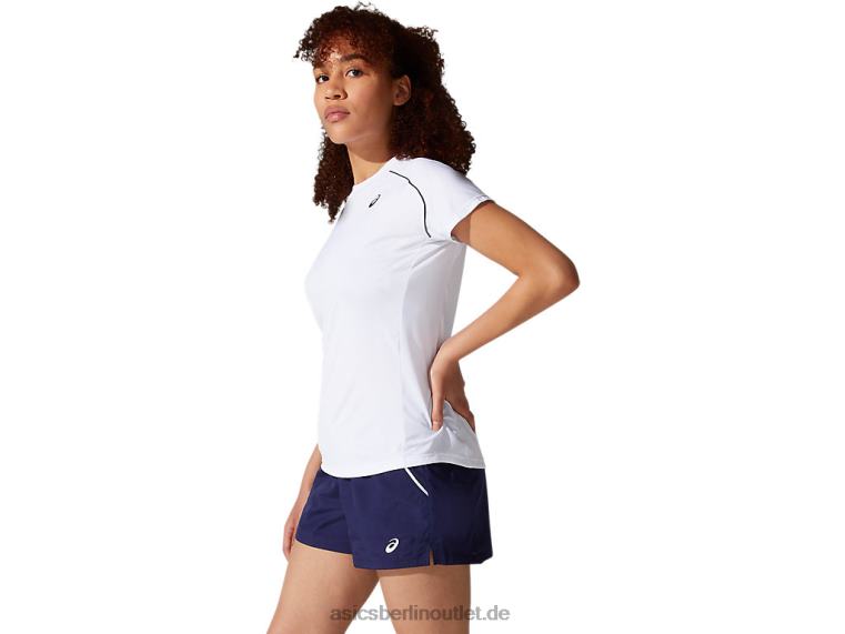 Damen-Paspel-T-Shirt BL4N3880Asics strahlend weiß