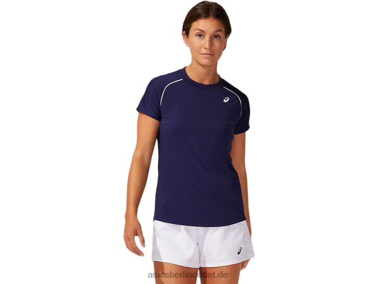 Damen-Paspel-T-Shirt BL4N3882Asics Peacoat