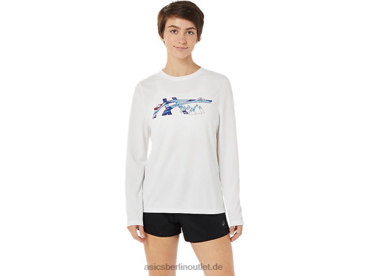 Damen Ready-Set II Langarm-Grafik BL4N3609Asics strahlend weiß