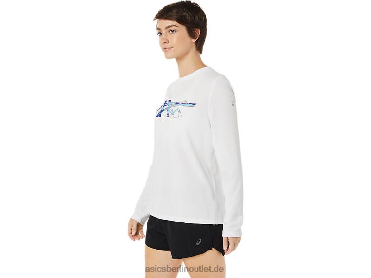 Damen Ready-Set II Langarm-Grafik BL4N3609Asics strahlend weiß