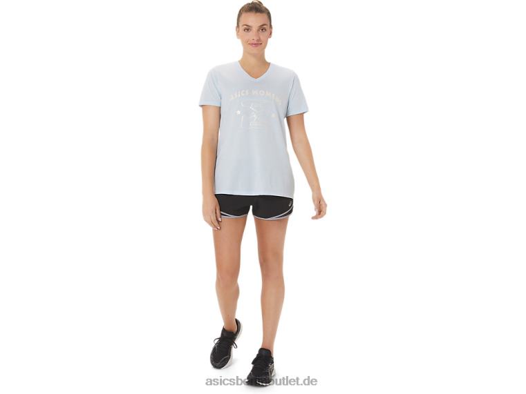 Damen Run Club V-Ausschnitt BL4N3066Asics weicher Himmel