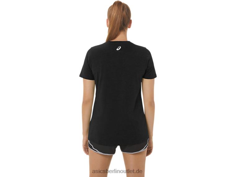 Damen-Sonnenblumen-Slogan mit V-Ausschnitt BL4N2191Asics Leistung schwarz