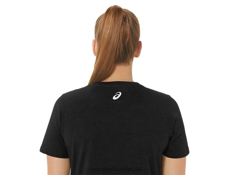 Damen-Sonnenblumen-Slogan mit V-Ausschnitt BL4N2191Asics Leistung schwarz