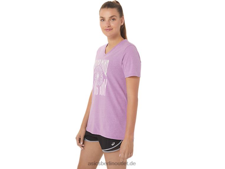 Damen-Sonnenblumen-Slogan mit V-Ausschnitt BL4N2778Asics Orchideenheide