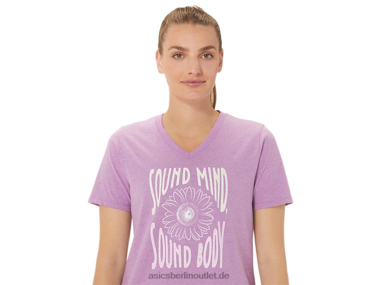 Damen-Sonnenblumen-Slogan mit V-Ausschnitt BL4N2778Asics Orchideenheide