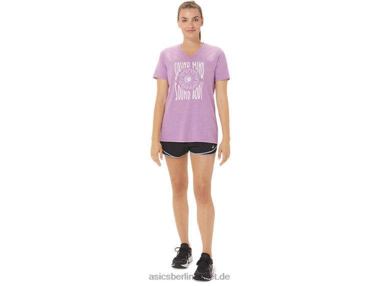 Damen-Sonnenblumen-Slogan mit V-Ausschnitt BL4N2778Asics Orchideenheide