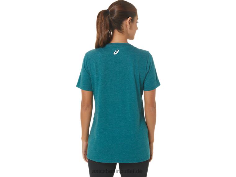 Damen-Sonnenblumen-Slogan mit V-Ausschnitt BL4N2812Asics samtiges Kiefernheidekraut