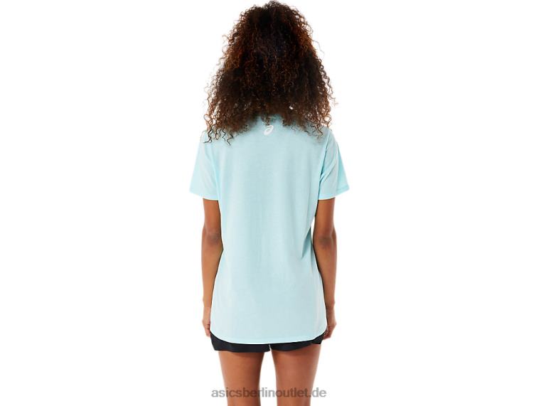 Damen-Sonnenblumen-Slogan mit V-Ausschnitt BL4N3144Asics klares Blau