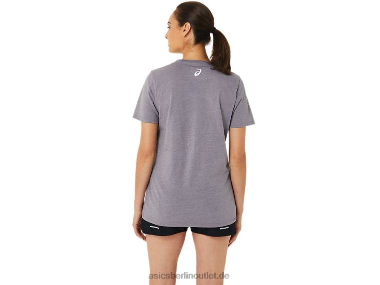 Damen-Sonnenblumen-Slogan mit V-Ausschnitt BL4N3201Asics lavendelgraues Heidekraut